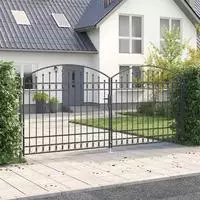 vidaXL Zauntor ASSEN 401 x 224,5 cm Stahl Grau Abschlie&szlig;bar