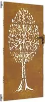 vidaXL Gartentor 85x175 cm Cortenstahl Baum-Design