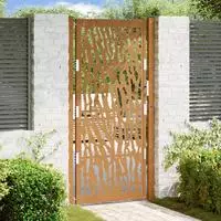 vidaXL Gartentor 100x200 cm Verwitterungsstahl Trace-Design