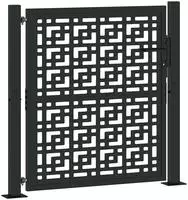 vidaXL Gartentor Schwarz 100x100 cm Stahl Kreuz-Design
