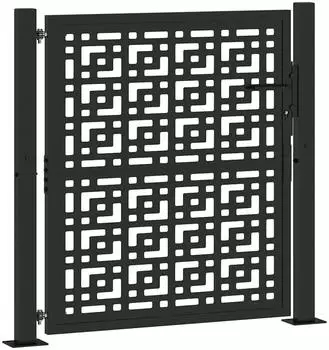 vidaXL Gartentor Stahl Kreuz-Design schwarz 100x100cm (4100999)