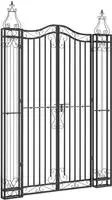 vidaXL Gartentor Schwarz 121x8x180 cm Schmiedeeisen