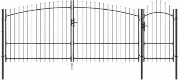 vidaXL Gartentor WOERDEN 150x400cm Stahl grau abschlie&szlig;bar (42008909)