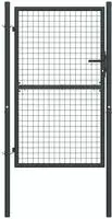vidaXL Maschen-Gartentor verzinkter Stahl 100 x 175 cm Grau