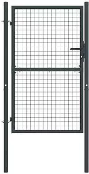 vidaXL Gitter-Gartentor verzinkter Stahl, grau, 100x175cm (145774)