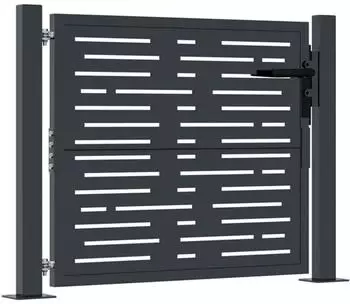 vidaXL Gartentor anthrazit 100x75cm Stahl, quadratisches Design (153190)