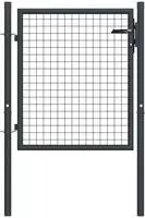 vidaXL Maschen-Gartentor verzinkter Stahl 100 x 75 cm Grau