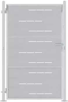 vidaXL Gartentor mit Schloss, Edelstahl, silber, 85x144cm (3402582)
