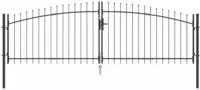 vidaXL Doppeltor WOERDEN 400 x 174,5 cm Stahl Grau Abschlie&szlig;bar