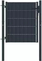 vidaXL Gartentor aus PVC und Stahl 100 x 100 cm Anthrazit
