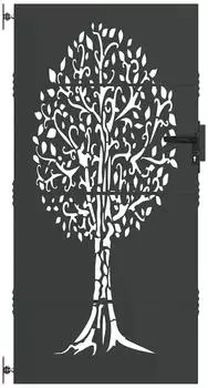 vidaXL Gartentor mit Schloss, pulverbeschichteter Stahl, schwarz, 85x200cm (42015863)