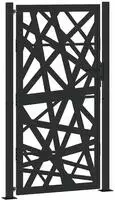 vidaXL Gartentor Schwarz 100x175 cm Stahl Leichtes Design