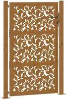 vidaXL Gartentor 100x125 cm Verwitterungsstahl Blattdesign