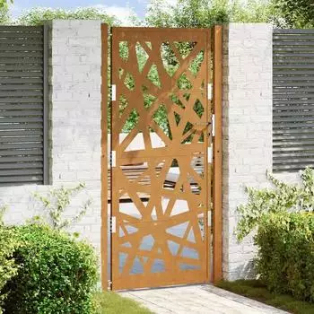 vidaXL Gartentor 105x205cm Cortenstahl, helles Design (4100958)