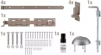 Alberts DURAVIS® Beschlagssortiment Doppeltor perlbeige RAL 1035 (302078)