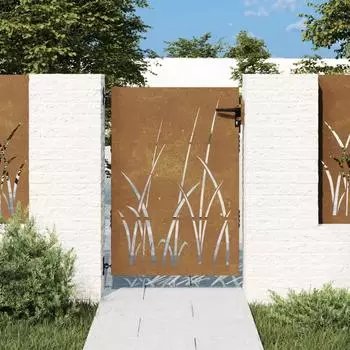 vidaXL Gartentor Cortenstahl Gras-Design 85x150cm (153223)