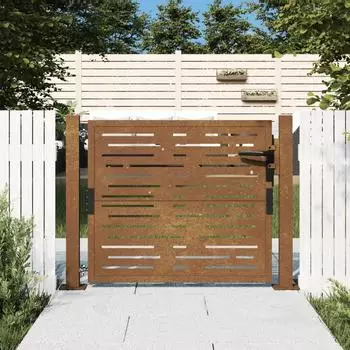 vidaXL Gartentor Cortenstahl quadratisches Design 105x80cm (153196)