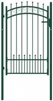 vidaXL Zauntor EMMEN mit Spikes Stahl 104 x 117 cm Gr&uuml;n
