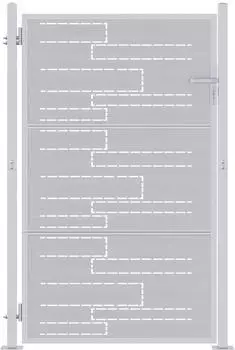 vidaXL Gartentor mit Schloss, Edelstahl, silber, 85x120cm (3402578)
