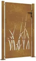vidaXL Gartentor 100x125 cm Cortenstahl Gras-Design