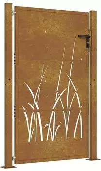 vidaXL Gartentor Cortenstahl Gras-Design 105x130cm (153174)