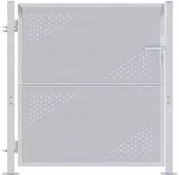 vidaXL Gartentor mit Schloss Silber 85 x 97 cm Edelstahl
