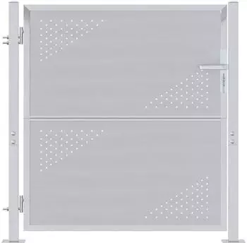 vidaXL Gartentor mit Schloss, Edelstahl, silber, 85x97cm (3402577)