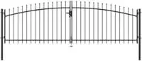 vidaXL Doppelt&uuml;r-Gartentor Woerden mit Speerspitze 400 x 149,5 cm