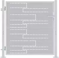 vidaXL Gartentor mit Schloss Silber 85 x 97 cm Edelstahl
