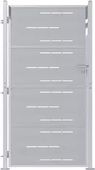 vidaXL Gartentor mit Schloss, Edelstahl, silber, 85x196cm (3402588)
