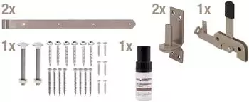 Alberts DURAVIS® Beschlagssortiment Einzeltor, duplexbeschichtet, perlbeige (302047)
