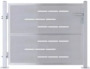 vidaXL Gartentor mit Schloss, Edelstahl, silber, 85x70cm (3402573)