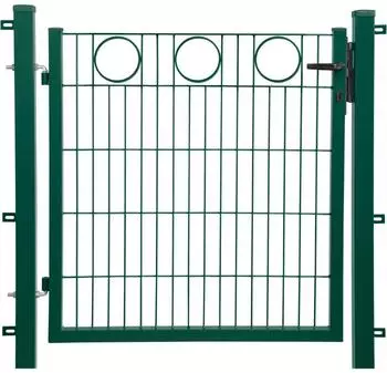 Floraworld Comfort Gartentor 1-flügelig Dekor Ring 100x100cm, moosgrün