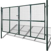 vidaXL Doppelt&uuml;r-Gartentor 300x150 cm pulverbeschichteter Stahl