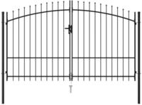 vidaXL Zauntor Woerden Doppelt&uuml;r mit Dornenaufsatz 299,5 x 249,5 cm