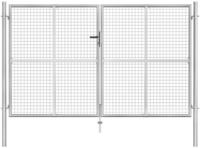 vidaXL Gartentor Verzinkter Stahl 306 x 200 cm Silbern