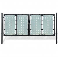 vidaXL Schwarzes Einzeltor f&uuml;r Z&auml;une 300 x 125 cm