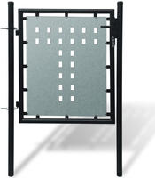 vidaXL Schwarzes Einzeltor f&uuml;r Z&auml;une 100 x 75 cm