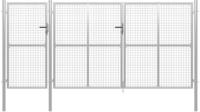vidaXL Gartentor aus Stahl 400 x 150 cm Silber
