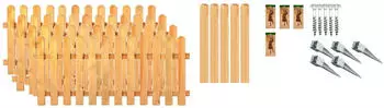 T&J Staketenzaun Houston 2 Zaunelemente 4 Elemente 80 cm x 7,65 m grün-braun (39743042)