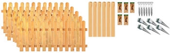 T&J Staketenzaun Houston 3 Zaunelemente 5 Elemente 80 cm x 9,54 m grün-braun (29839265)