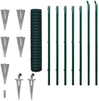 vidaXL Steel Euro Fence 10 x 1,7 m green