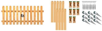 T&J Staketenzaun Houston 6 Zaunelemente 8 Elemente 80 cm x 15,21 m grün-braun (69841418)