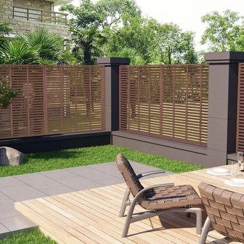 vidaXL PVC louvered fence 180 x 180 cm brown