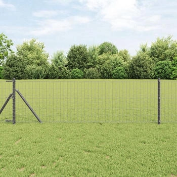 vidaXL Eurozaun 0.4x10 m Stahl (42004490) grau