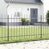 vidaXL Gartenzaun 7 pcs Grau 11,9 x 1 m Pulverbeschichteter Stahl