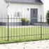vidaXL Gartenzaun mit Speerspitzen 11,9x1 m Stahl (3334130) grau