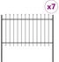 vidaXL Gartenzaun mit Speerspitzen 11,9x1 m Stahl (3334130) grau
