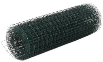 vidaXL Drahtzaun Stahl mit PVC-Beschichtung 10x0,5 m 25 x 25 (143626) grün