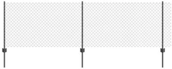 vidaXL Drahtzaun mit 10 U-Pfosten 0.8x10 m Stahl (3336259) grau